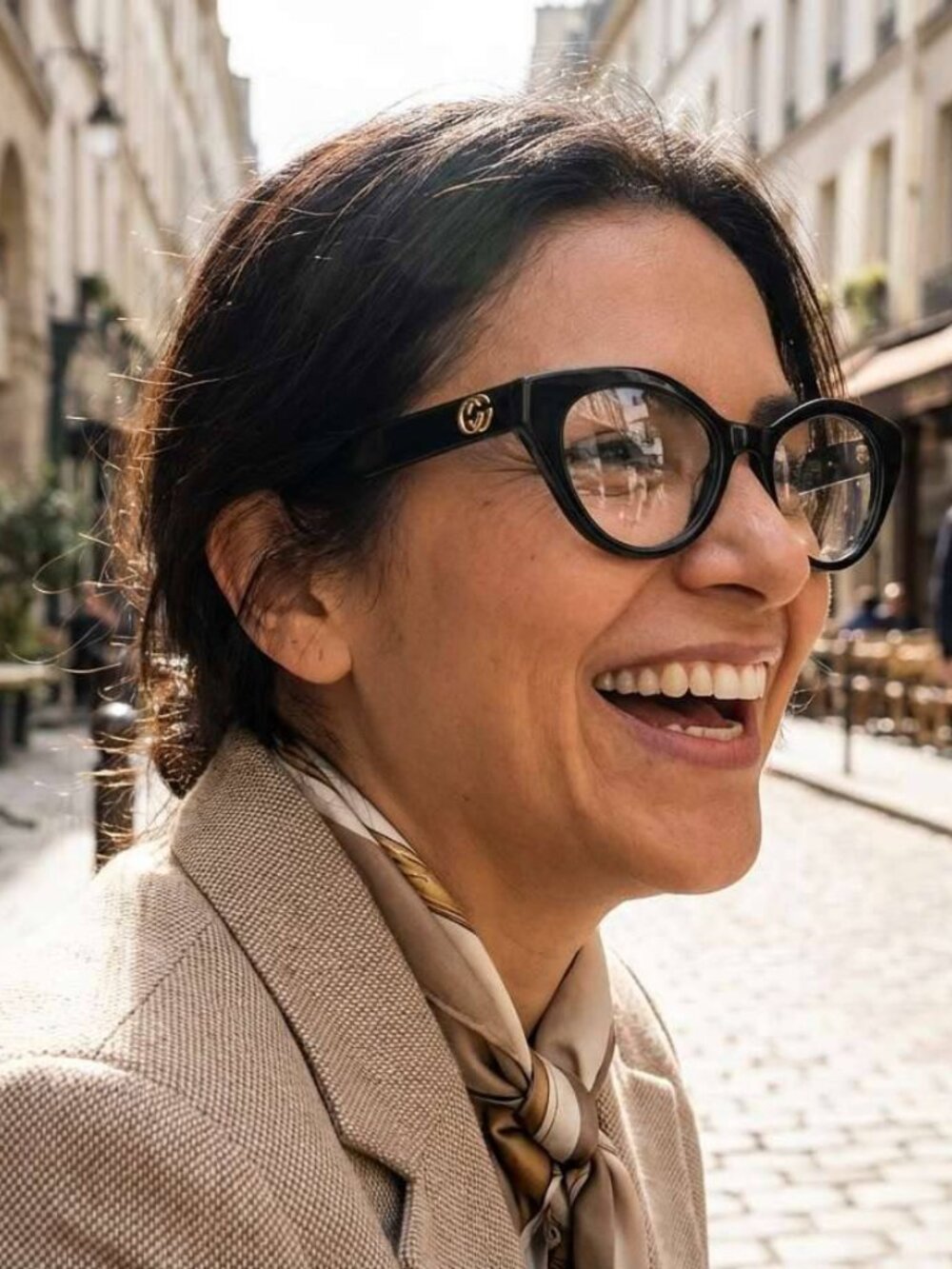Gucci GG0959O 002 Cat Eye Eyeglasses – Black/Ivory 51mm - Picture 3 of 9